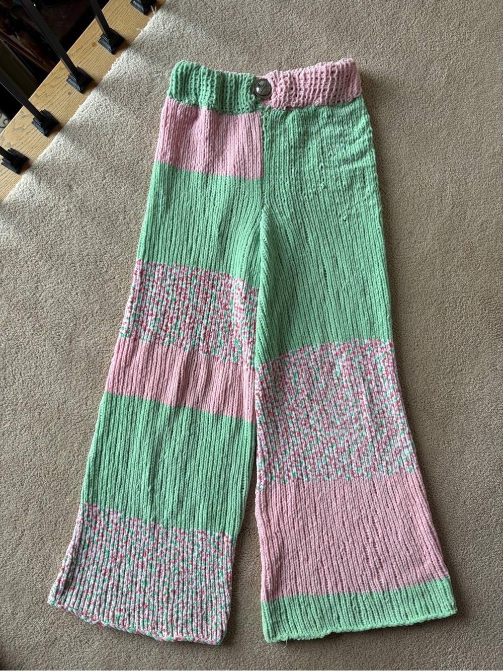 Vintage Colourblock Knit Pants